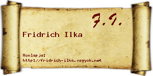 Fridrich Ilka névjegykártya